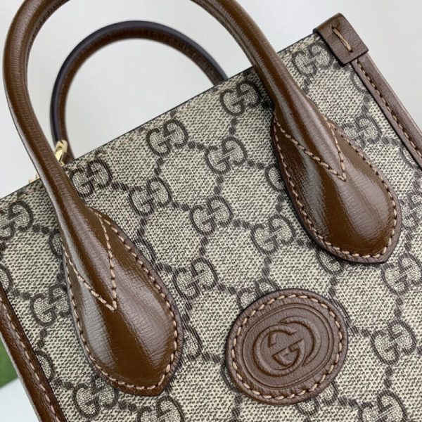 Gucci Mini Tote Bag Replica – GG Supreme Interlocking G - Image 12