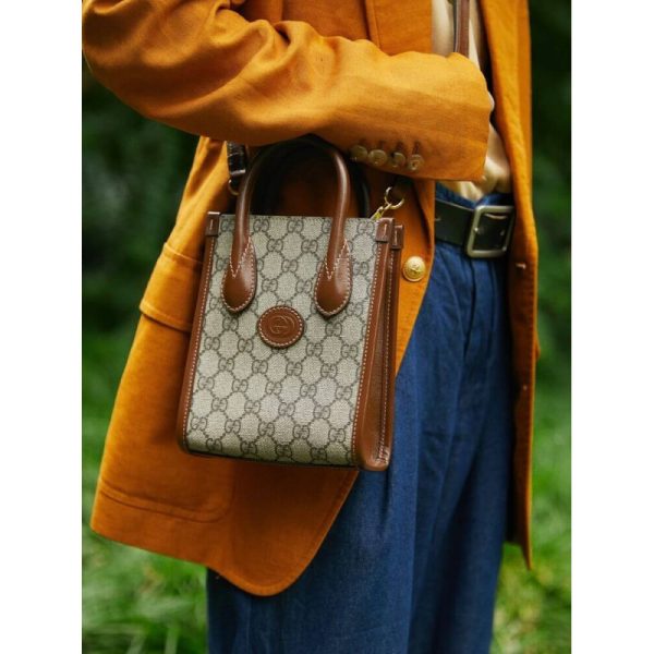 Gucci Mini Tote Bag Replica – GG Supreme Interlocking G - Image 7