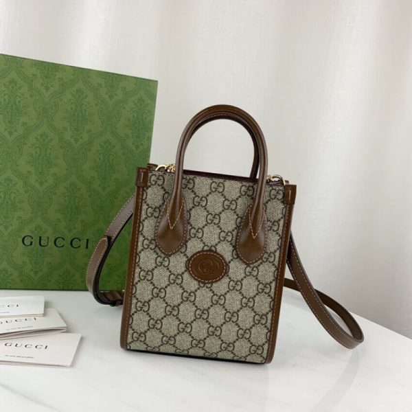 Gucci Mini Tote Bag Replica – GG Supreme Interlocking G - Image 8