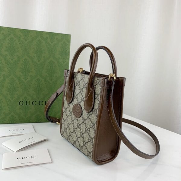 Gucci Mini Tote Bag Replica – GG Supreme Interlocking G - Image 9