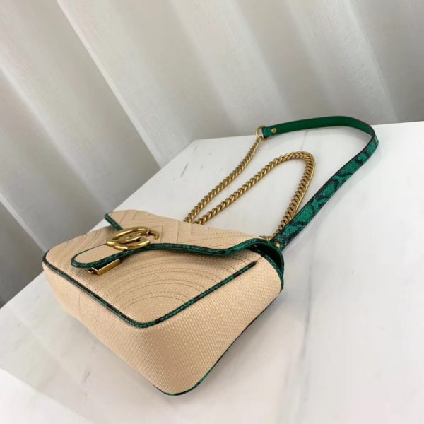 Replica Gucci GG Marmont Raffia Small Shoulder Bag – Online Exclusive - Image 5
