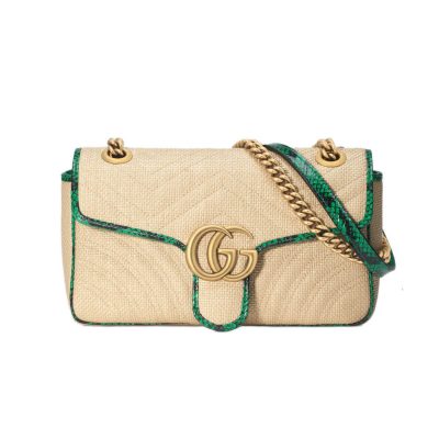 Replica Gucci GG Marmont Raffia Small Shoulder Bag – Online Exclusive