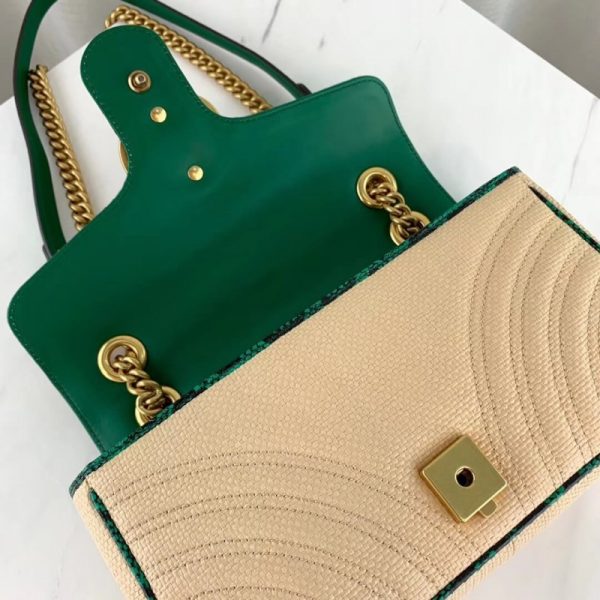 Replica Gucci GG Marmont Raffia Small Shoulder Bag – Online Exclusive - Image 6
