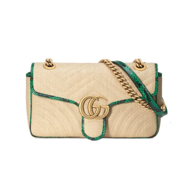Replica Gucci GG Marmont Raffia Small Shoulder Bag – Online Exclusive
