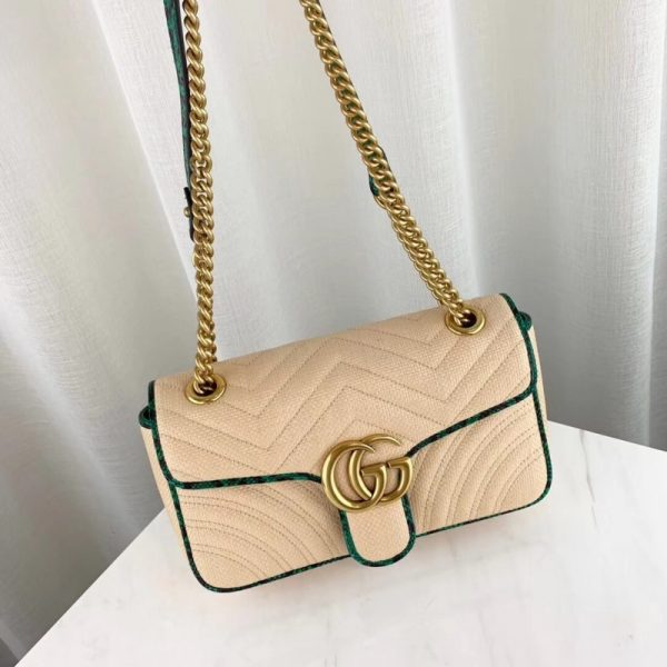 Replica Gucci GG Marmont Raffia Small Shoulder Bag – Online Exclusive - Image 9