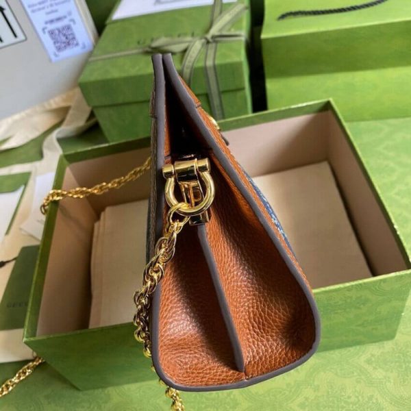 Replica Gucci Ophidia GG Blue Denim Small Shoulder Bag - Image 5
