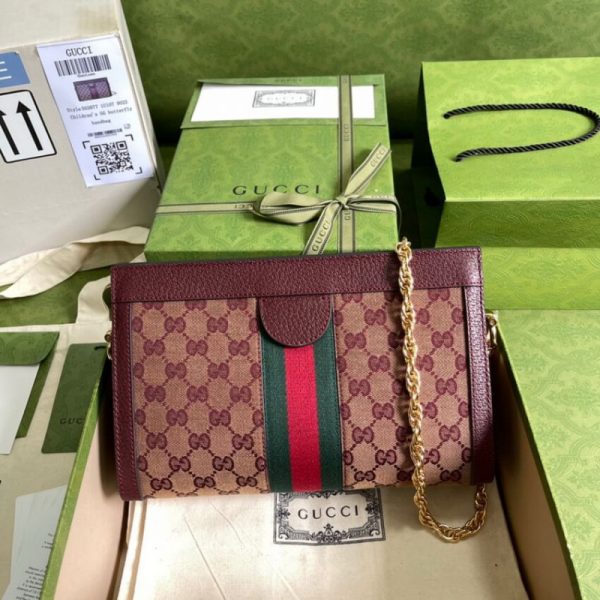 Gucci Ophidia GG Small Shoulder Bag - Burgundy Replica - Image 2