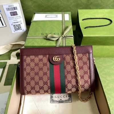 Gucci Ophidia GG Small Shoulder Bag - Burgundy Replica