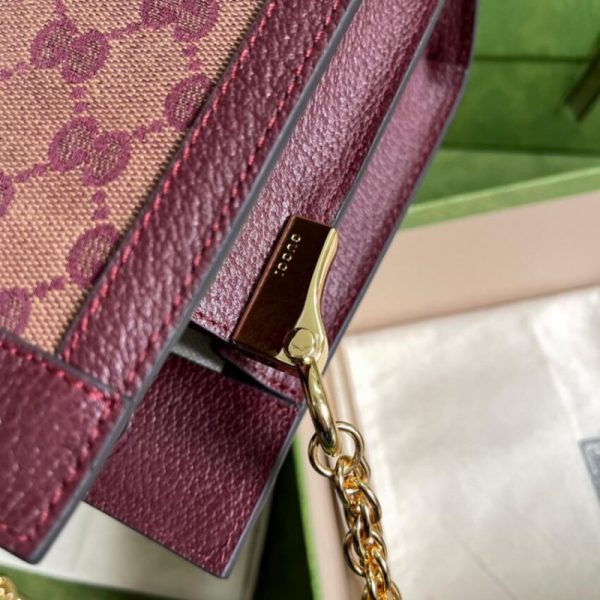 Gucci Ophidia GG Small Shoulder Bag - Burgundy Replica - Image 7