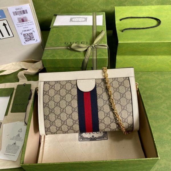 Replica Gucci Ophidia GG Shoulder Bag - White 503877 - Image 2