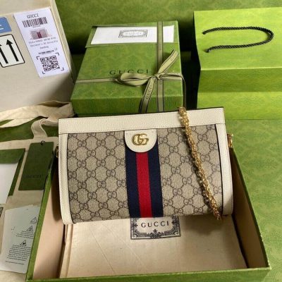Replica Gucci Ophidia GG Shoulder Bag - White 503877