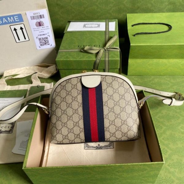 White Gucci Ophidia GG Canvas Shoulder Bag - Timeless Style