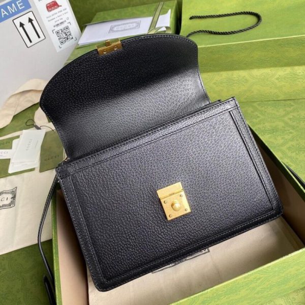 Gucci Ophidia Leather Top Handle Bag with Web Strap - Replica - Image 10