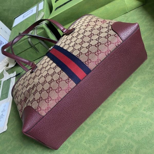 Replica Gucci Ophidia Medium Tote - Burgundy GG Canvas 631685 - Image 6