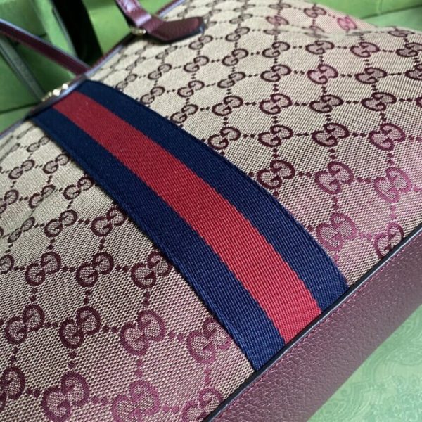 Replica Gucci Ophidia Medium Tote - Burgundy GG Canvas 631685 - Image 7