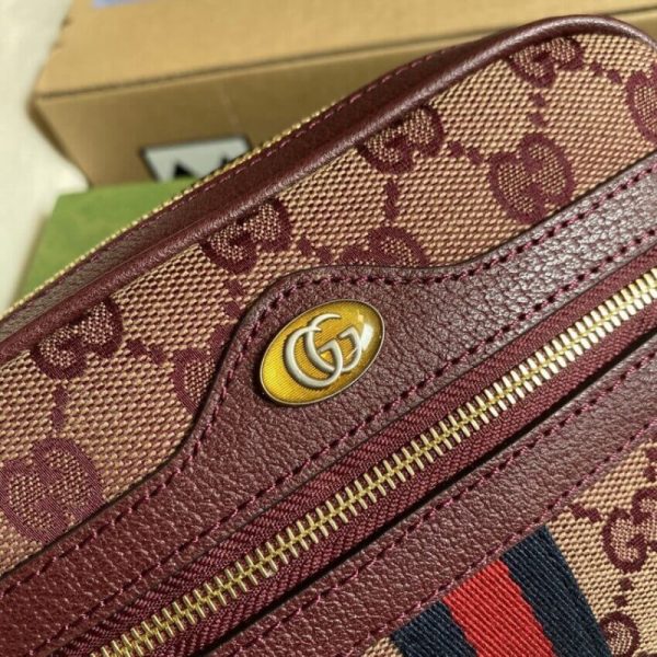 Replica Gucci Ophidia Mini Bag Web Burgundy 517350 - Image 7