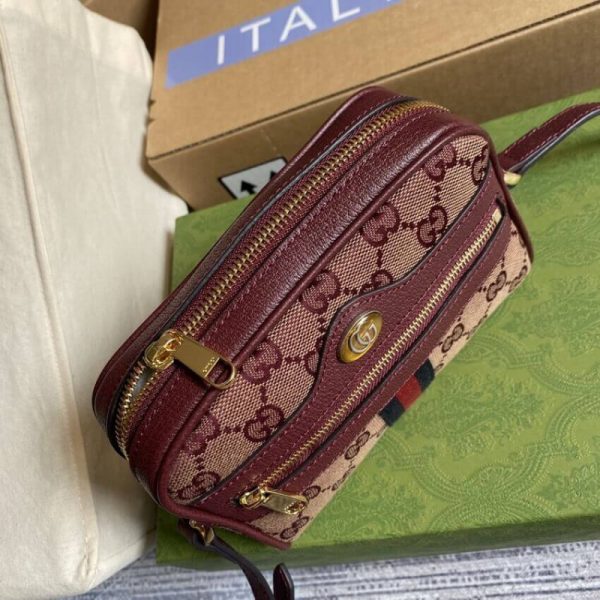 Replica Gucci Ophidia Mini Bag Web Burgundy 517350 - Image 8