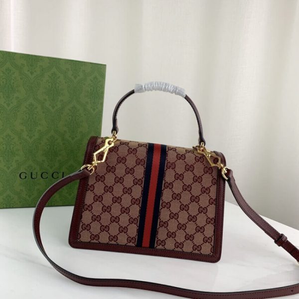 Replica Gucci Ophidia Top Handle Bag in Burgundy - Image 2