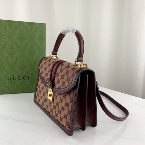 Replica Gucci Ophidia Top Handle Bag in Burgundy - Image 3