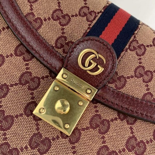 Replica Gucci Ophidia Top Handle Bag in Burgundy - Image 6