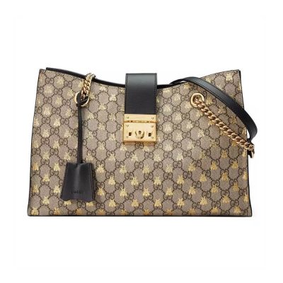 Replica Gucci GG Supreme Bee Padlock Shoulder Bag 479197