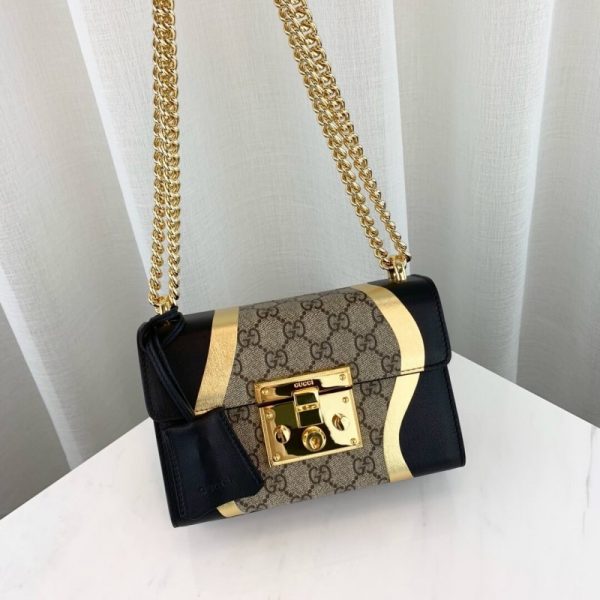 Gucci Replica Padlock GG Shoulder Bag - Black - Image 5