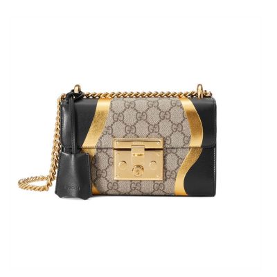 Gucci Replica Padlock GG Shoulder Bag - Black