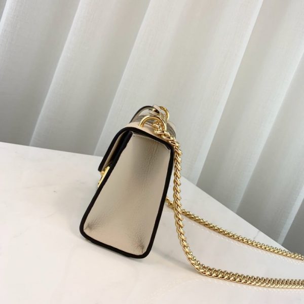 Replica Gucci Snakeskin Padlock Shoulder Bag in White - Image 4