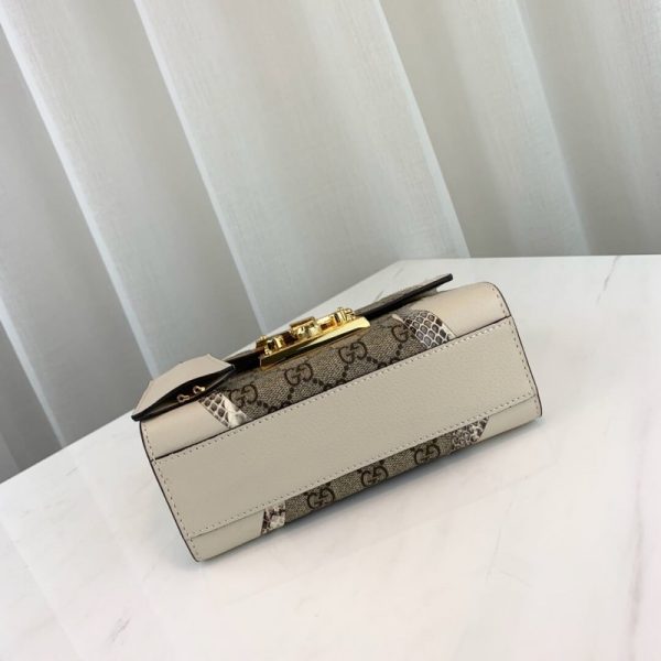 Replica Gucci Snakeskin Padlock Shoulder Bag in White - Image 6