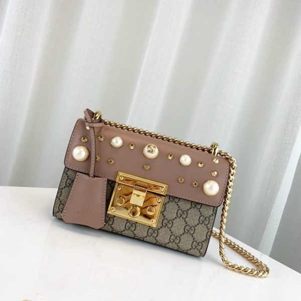 Replica Gucci Gg Supreme Padlock Studded Shoulder Bag - Image 2