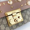 Best Replicas Bags - Replica Gucci Gg Supreme Padlock Studded Shoulder Bag Shop For Best Louis Vuitton LV Replica Bags With Cheap Price