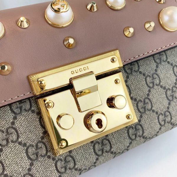 Replica Gucci Gg Supreme Padlock Studded Shoulder Bag - Image 7