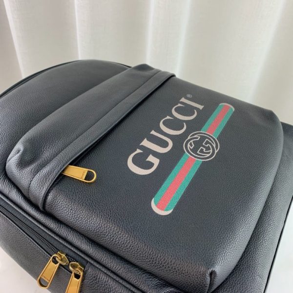 Gucci-Inspired Print Leather Backpack | Stylish Replica - Image 9