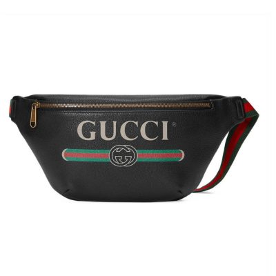 Replica Gucci Print Leather Belt Bag