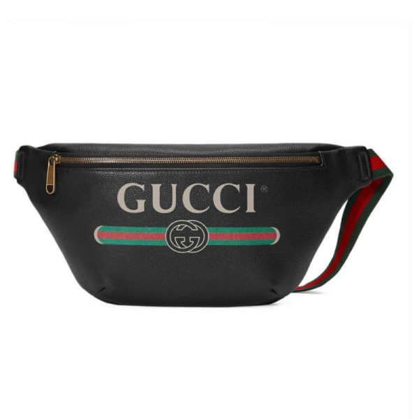Replica Gucci Print Leather Belt Bag