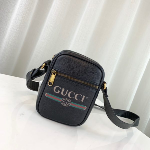 Replica Gucci Leather Shoulder Bag with Signature Print - Image 2