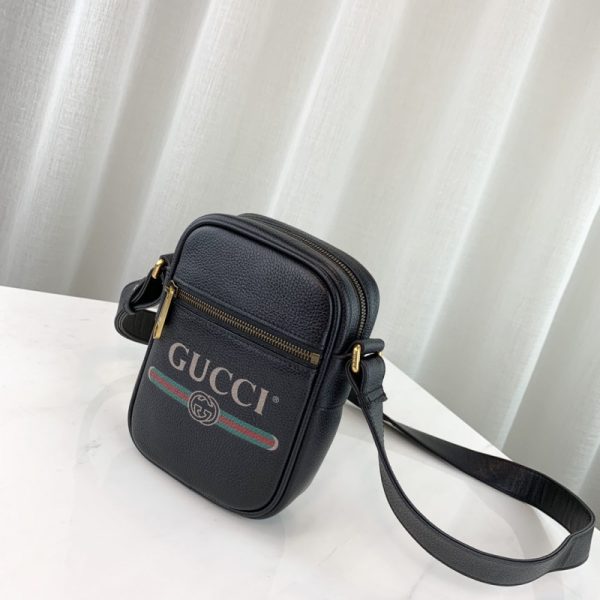 Replica Gucci Leather Shoulder Bag with Signature Print - Image 3