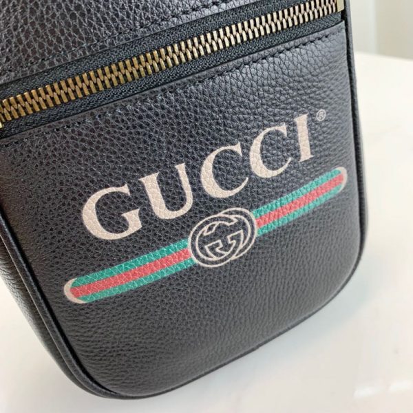 Replica Gucci Leather Shoulder Bag with Signature Print - Image 6