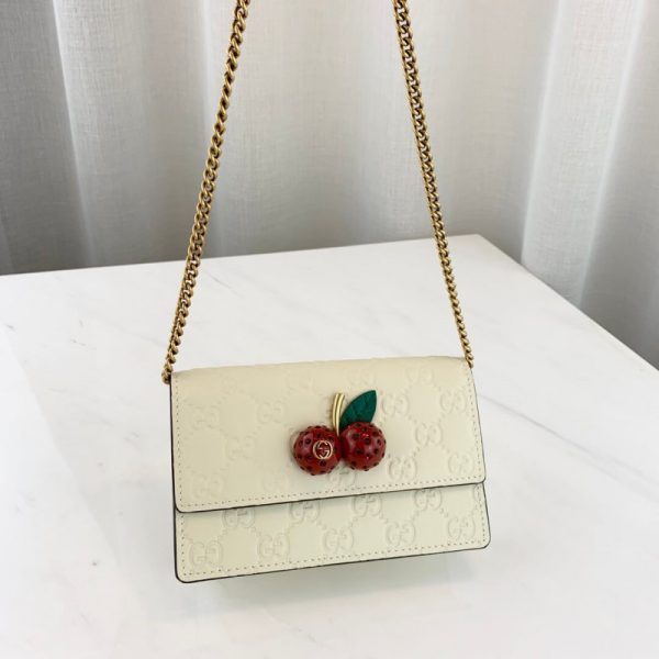 Replica Gucci Mini Bag with Cherry Print & Signature Detailing - Image 2