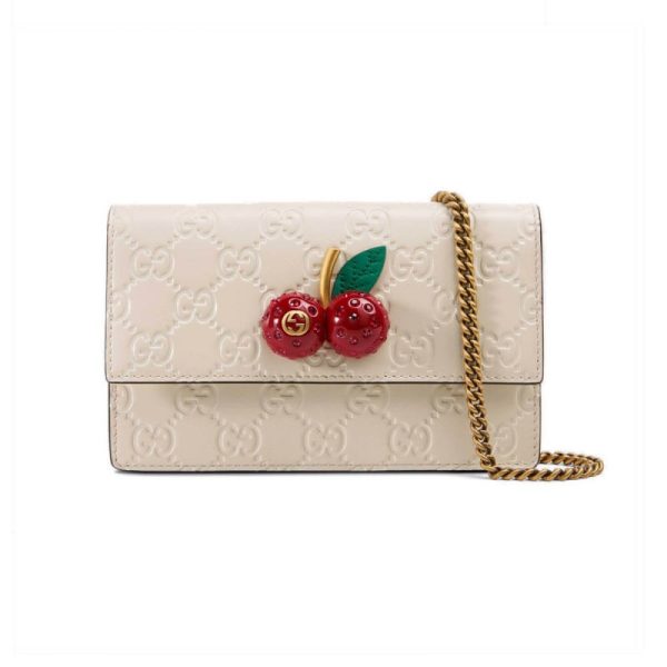 Replica Gucci Mini Bag with Cherry Print & Signature Detailing