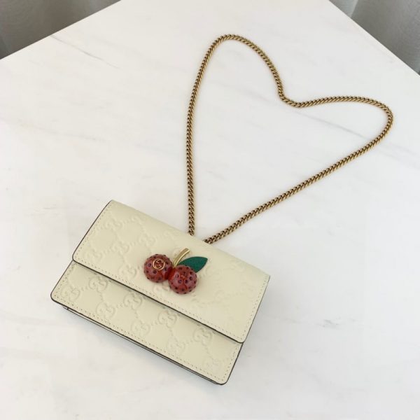 Replica Gucci Mini Bag with Cherry Print & Signature Detailing - Image 8