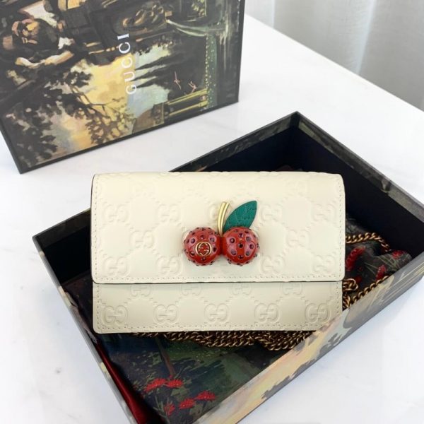 Replica Gucci Mini Bag with Cherry Print & Signature Detailing - Image 10