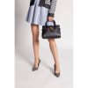 Best Replicas Bags - Black Leather Gucci Replica Top Handle Bag with Double G Logo Shop For Best Louis Vuitton LV Replica Bags With Cheap Price