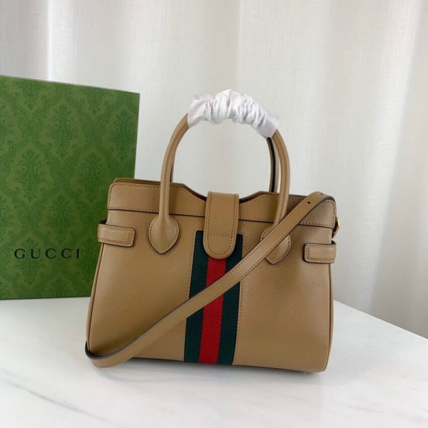 Replica Gucci Small Leather Top Handle Bag with Double G - Image 4
