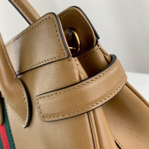 Replica Gucci Small Leather Top Handle Bag with Double G - Image 9