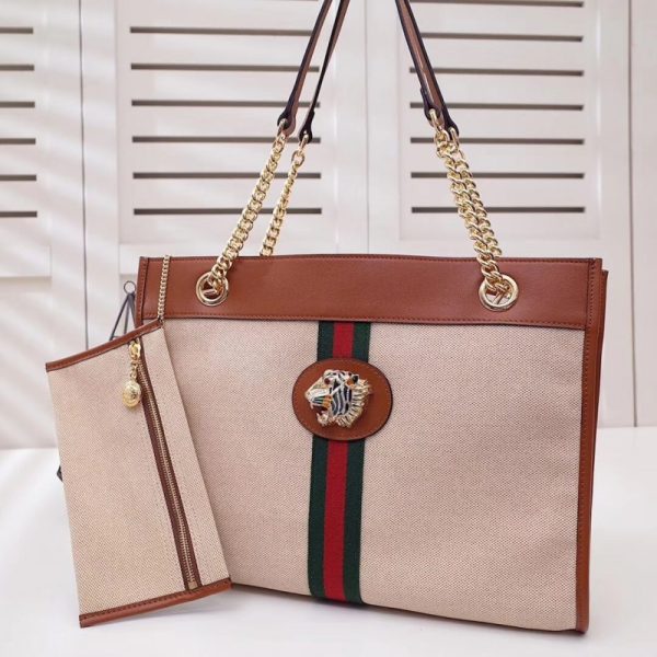 Vintage Gucci Rajah GG Tweed Large Tote Replica Bag - Image 6