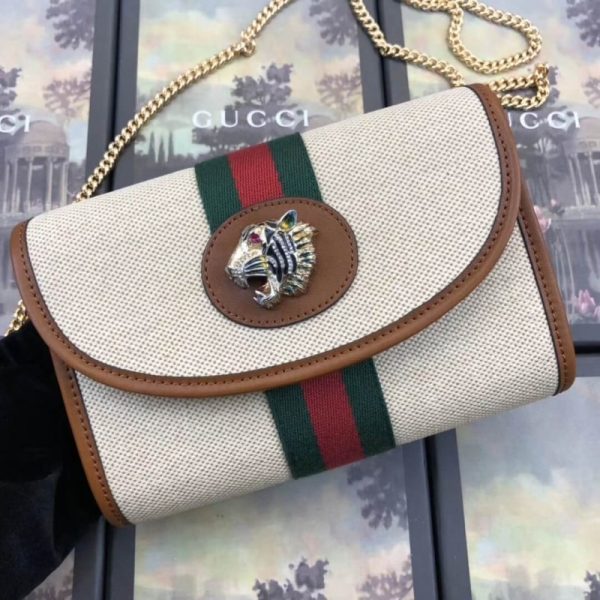 Vintage Gucci Canvas Rajah Mini Replica Bag - Beige 573797