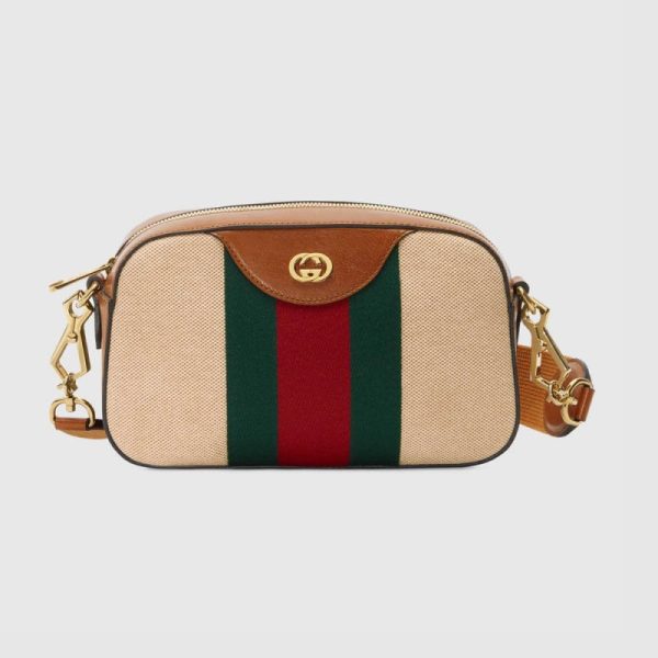 Vintage Canvas Gucci Shoulder Bag 575073 - Beige Replica