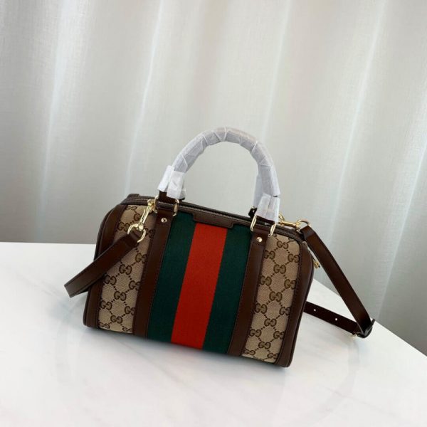 Replica Gucci Vintage Web GG Boston Bag in Coffee - 269876 - Image 2