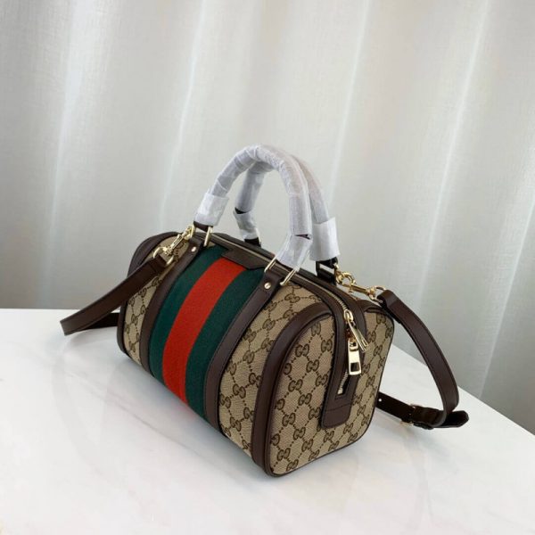 Replica Gucci Vintage Web GG Boston Bag in Coffee - 269876 - Image 3